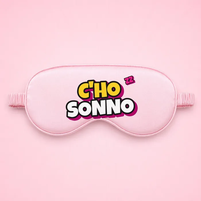 Mascherina rosa con scritta C'ho sonno